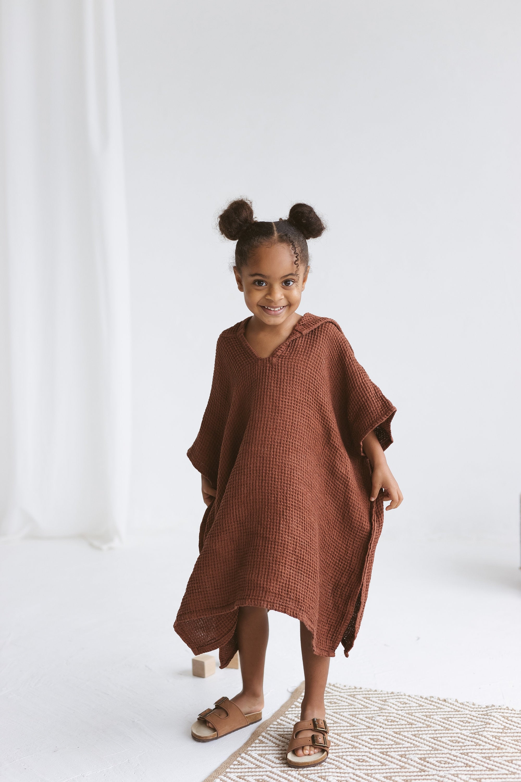 Linen Beach Poncho For Kids