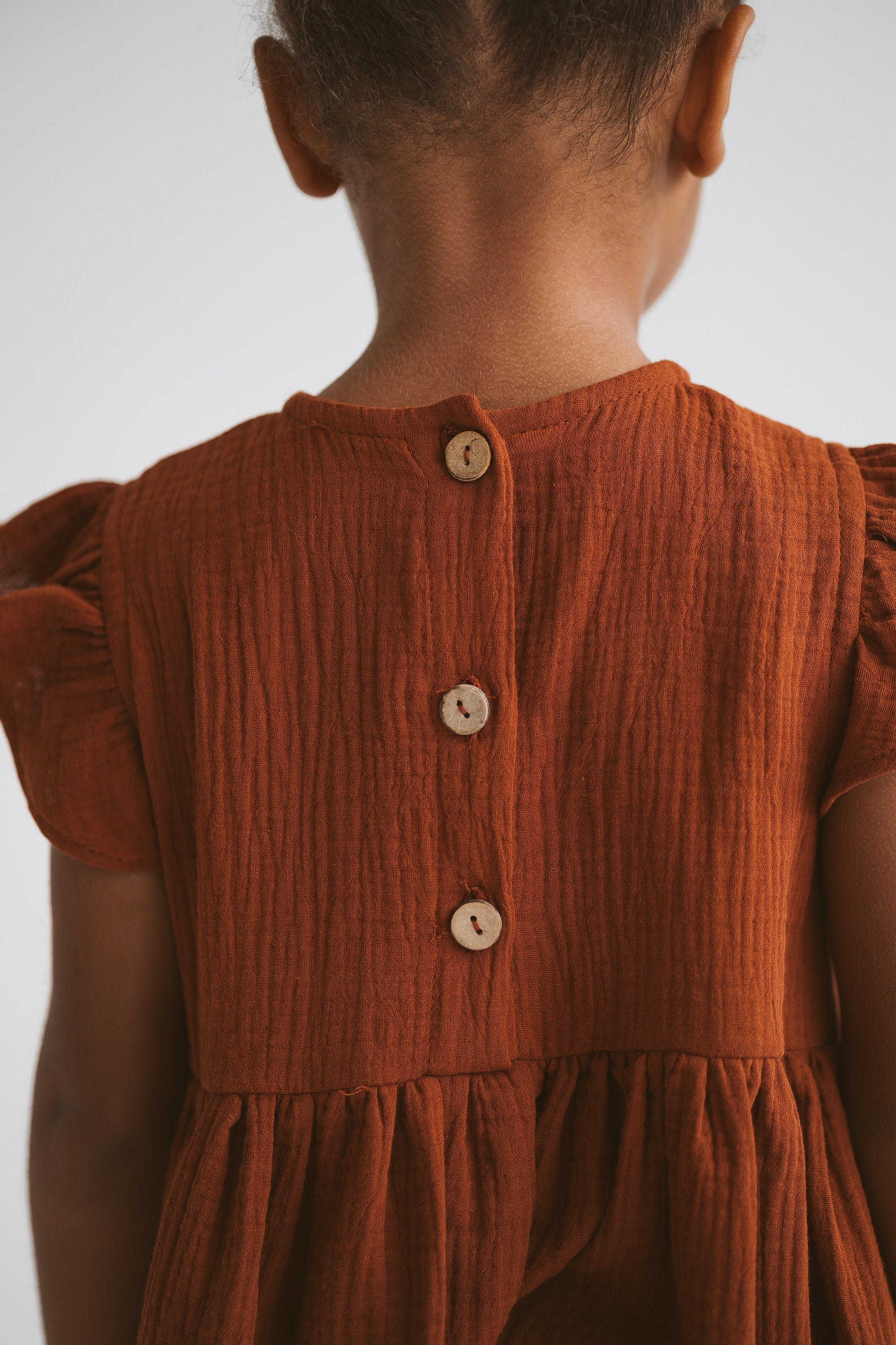Terracotta Muslin Girls Dress