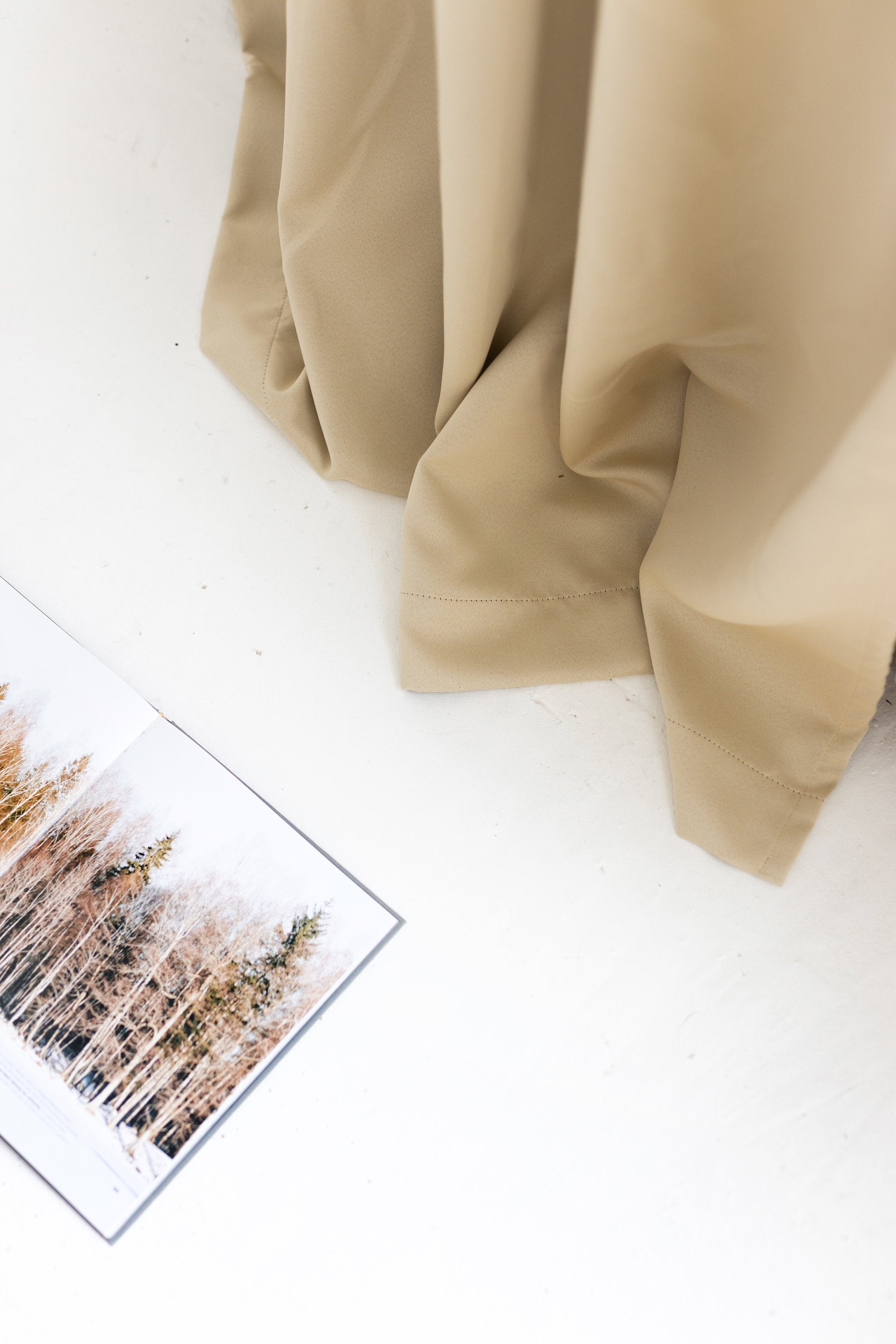 108"/276 cm Wide Beige Blackout Curtain