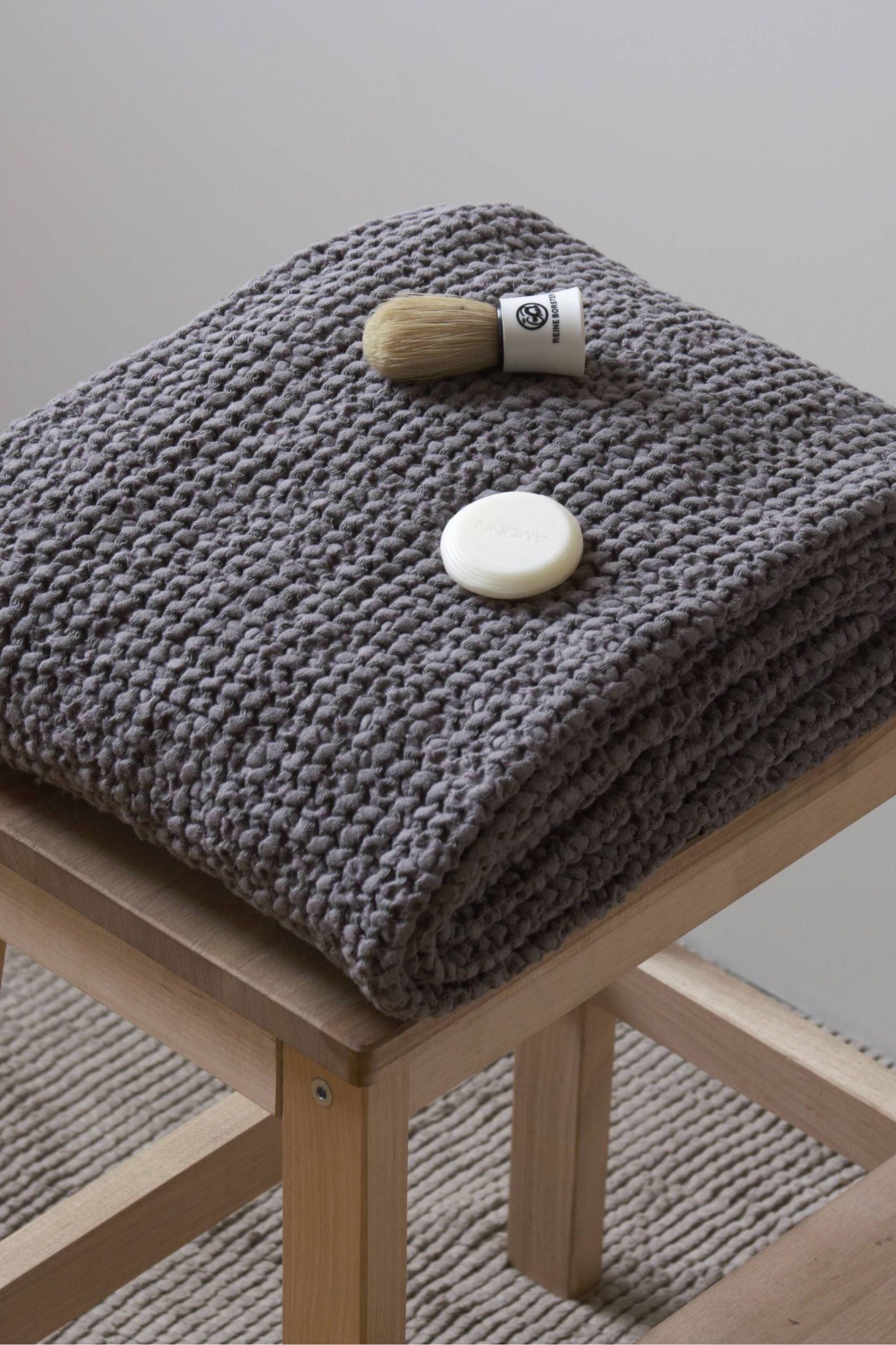 Dark Gray Linen Waffle Bath Towel