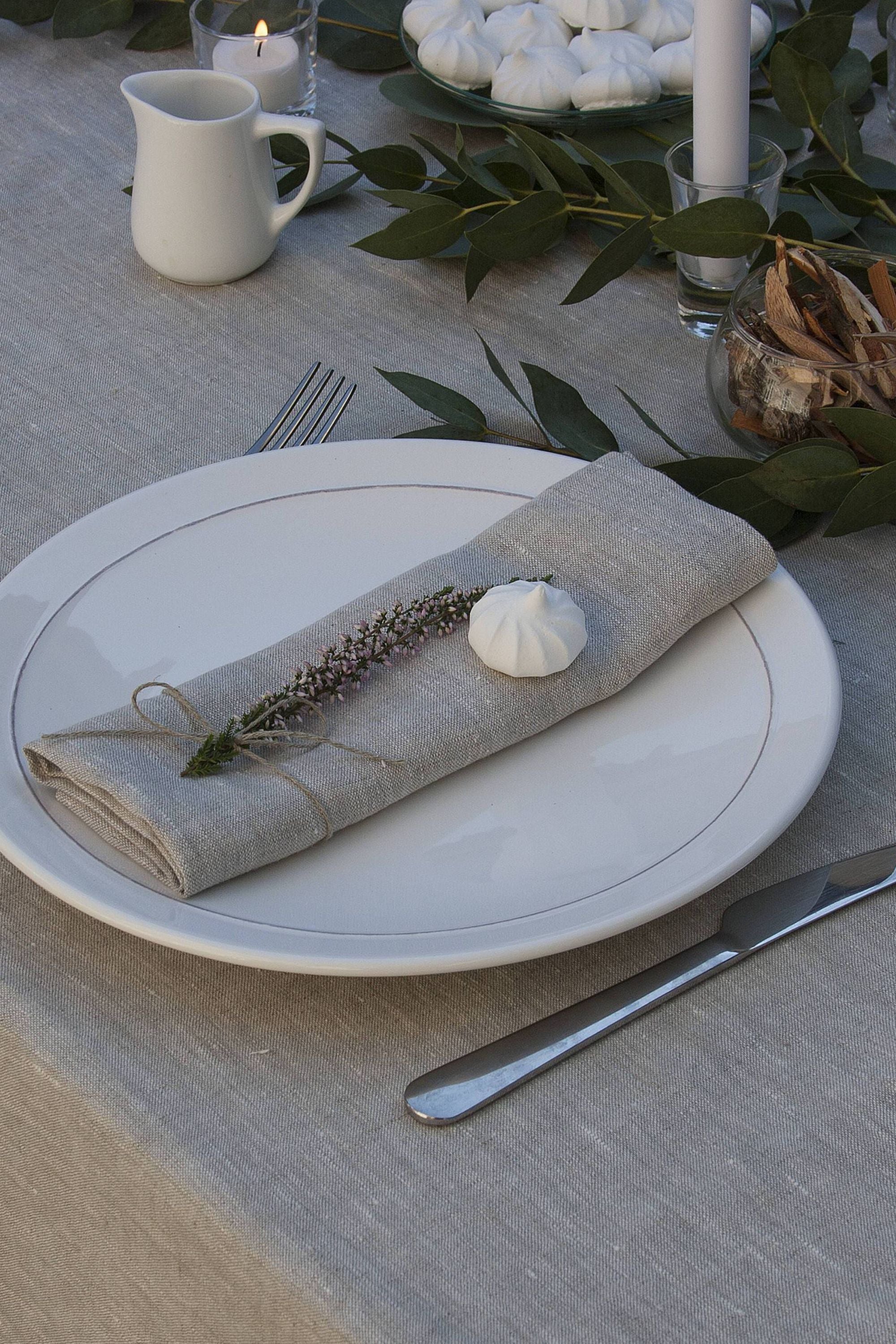 Natural Light Linen Napkins Set Of 2 Mitered Corners