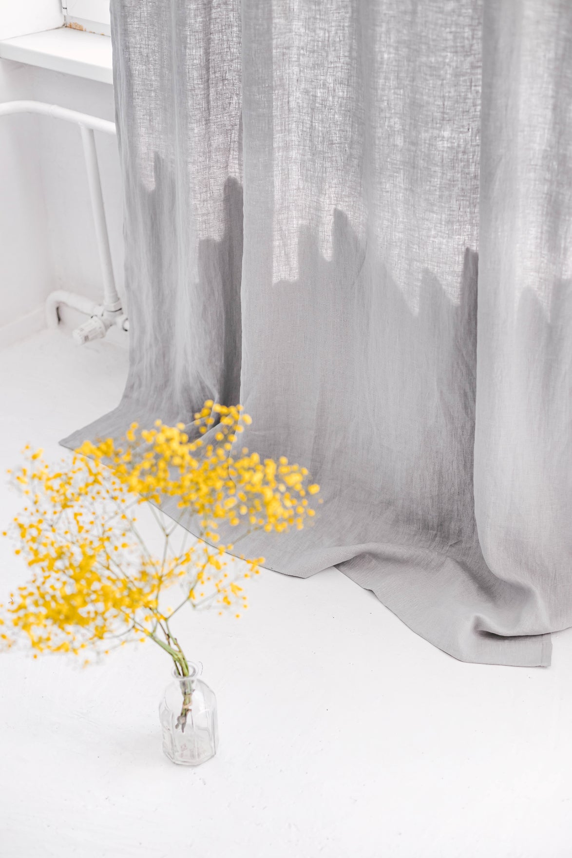 55"/140 CM WIDTH DOUBLE LAYERED LINEN CURTAIN