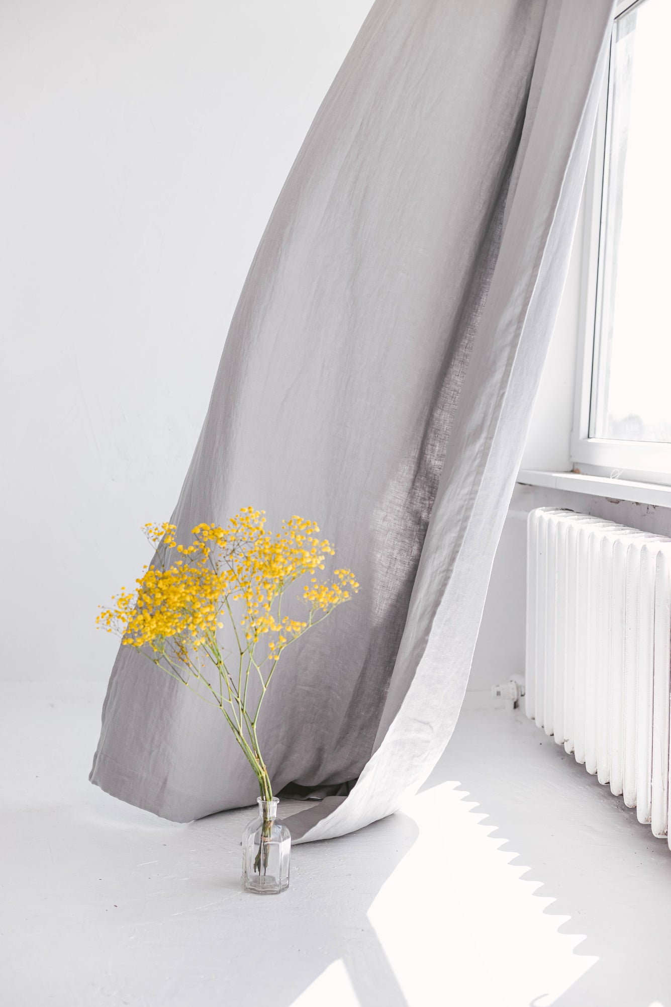 55"/140 CM WIDTH DOUBLE LAYERED LINEN CURTAIN