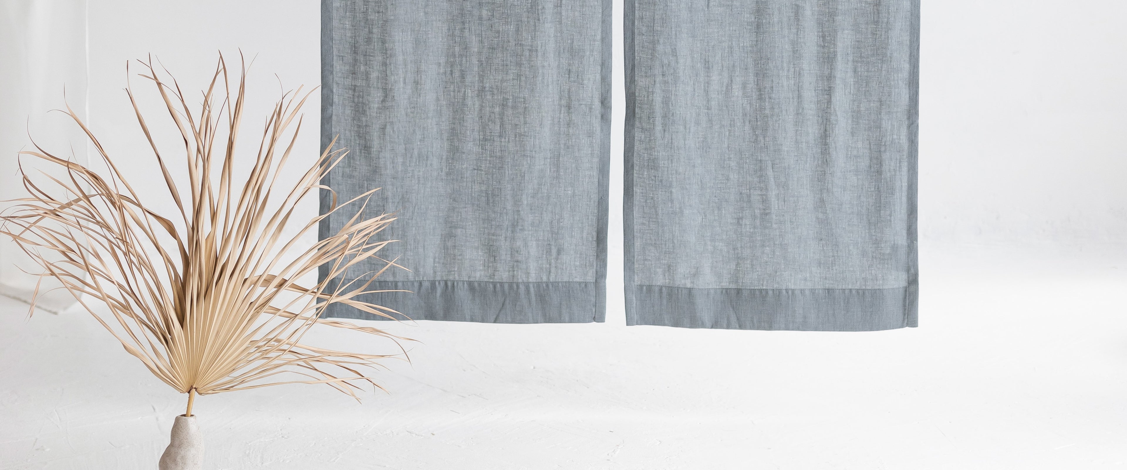 Linen doorway curtains