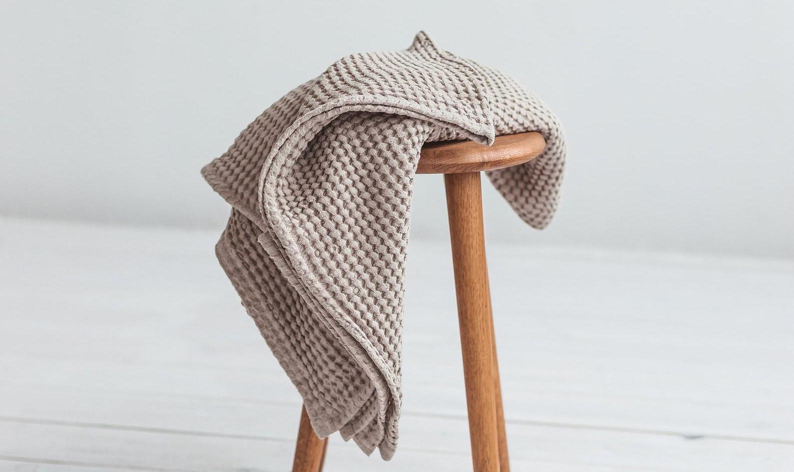 Linen bath towels and linen robes