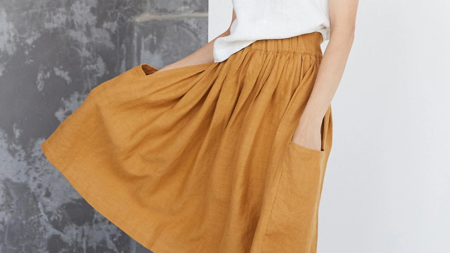 100% linen skirts