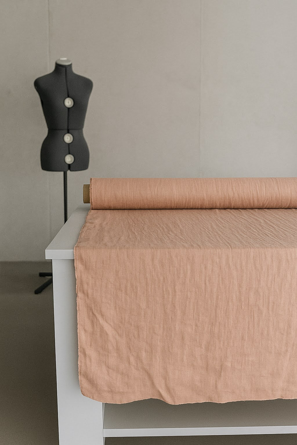 145 cm/57" width Peach color linen fabric