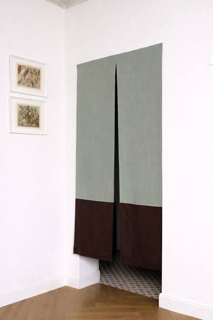 linen noren curtain with velcro tape