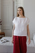 white linen blouse
