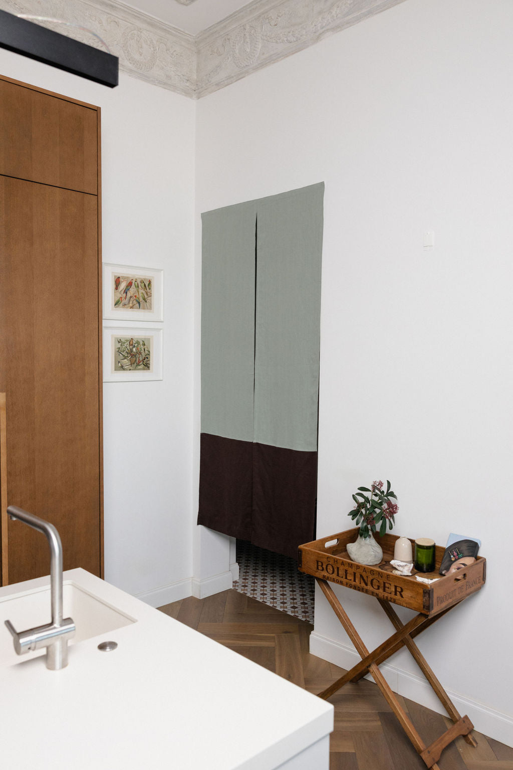 Color Block Linen Noren Curtain