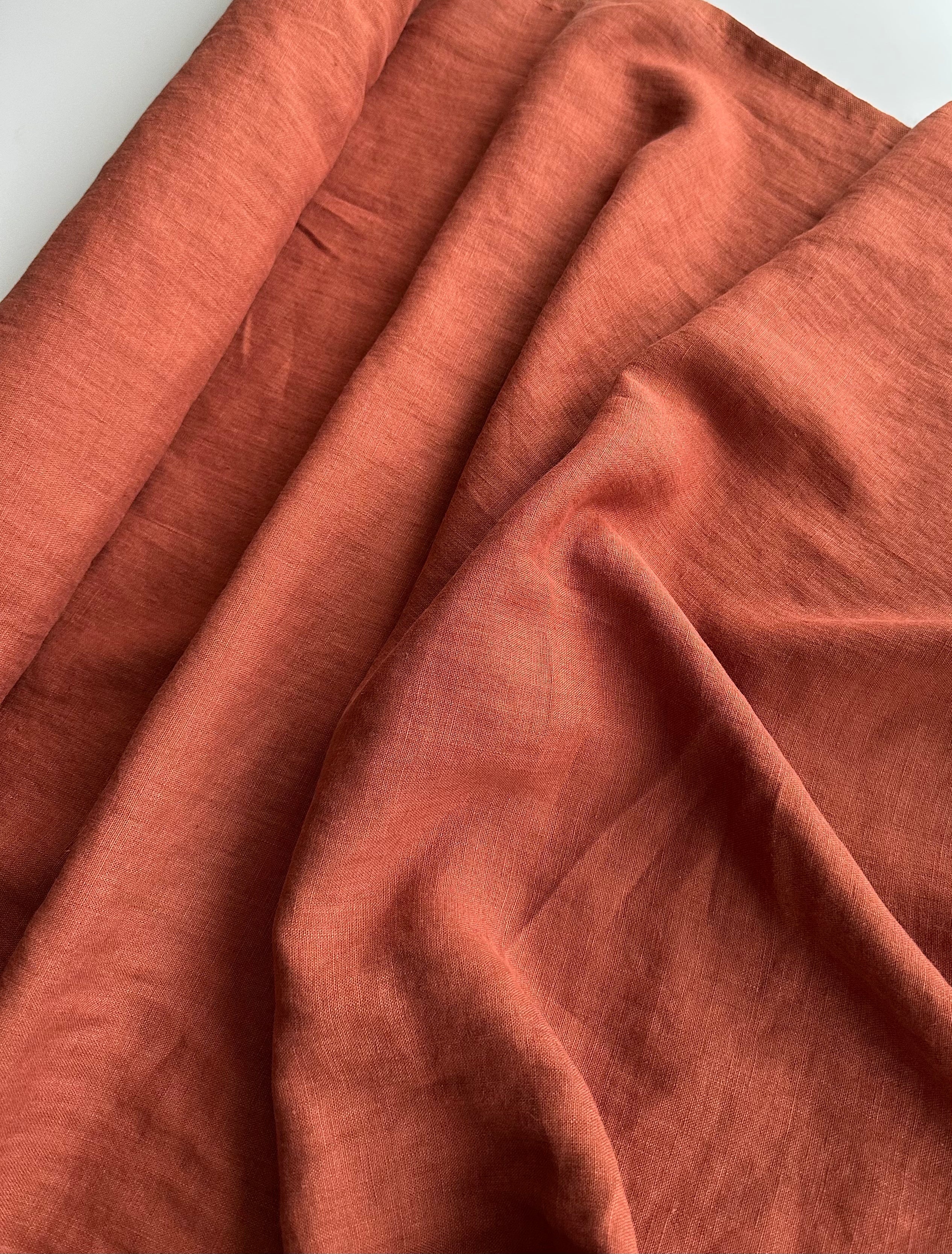 medium weight rusty linen fabric