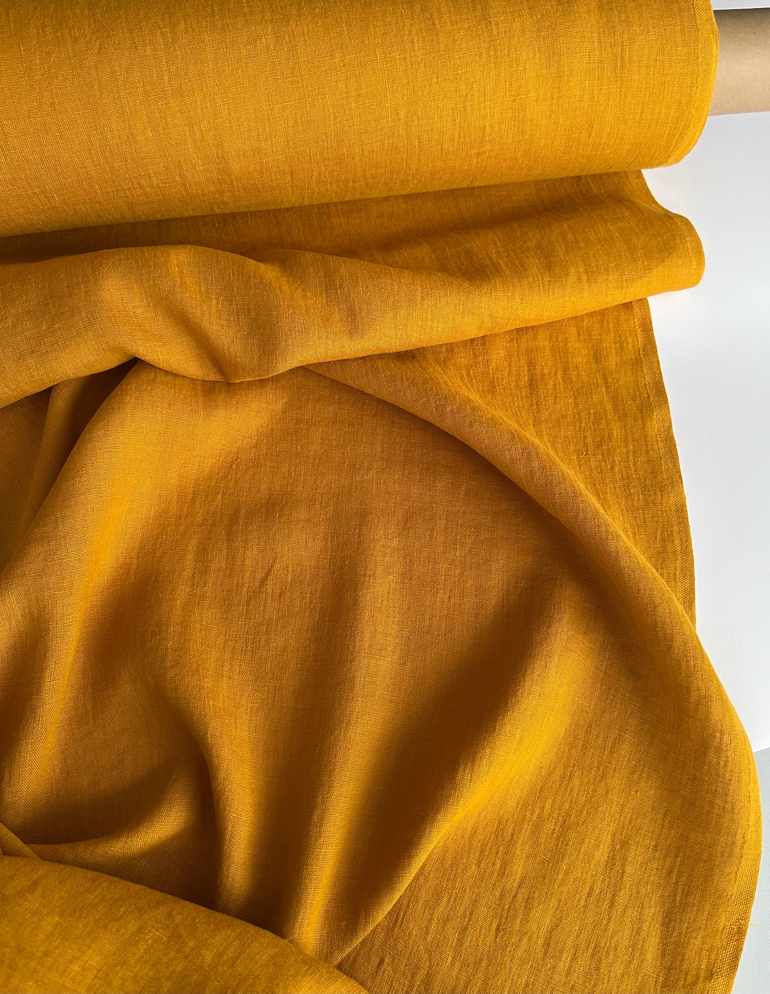 mustard linen fabric