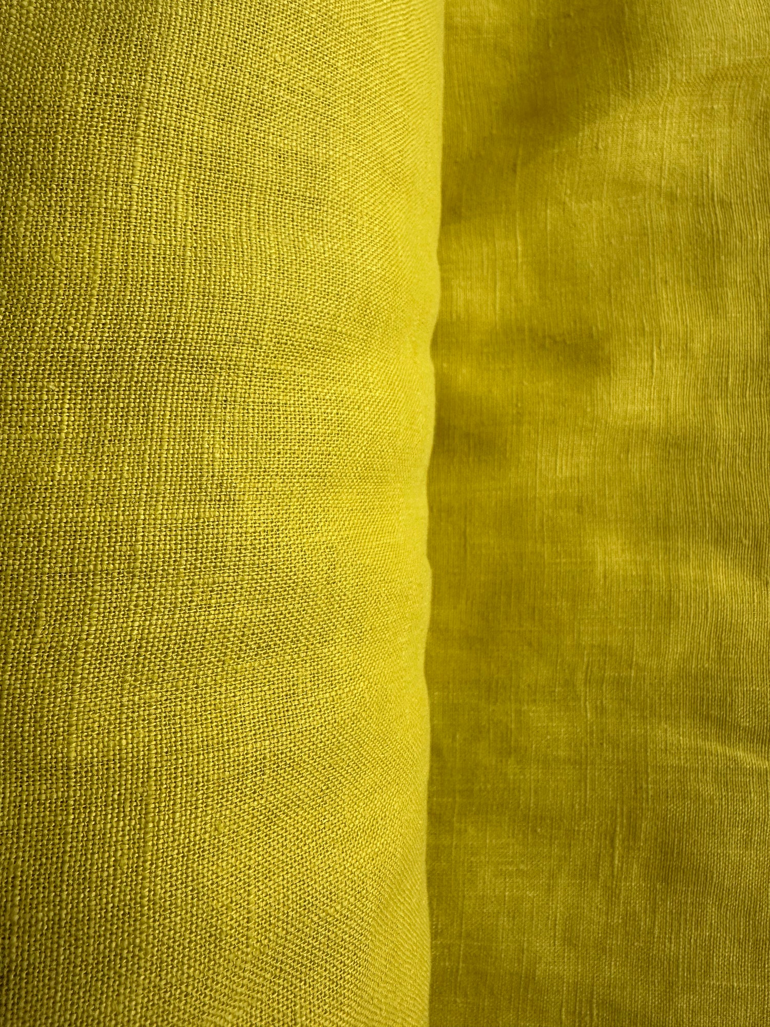 Chartreuse yellow linen fabric