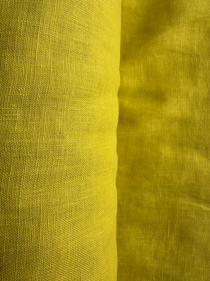 Chartreuse yellow linen fabric