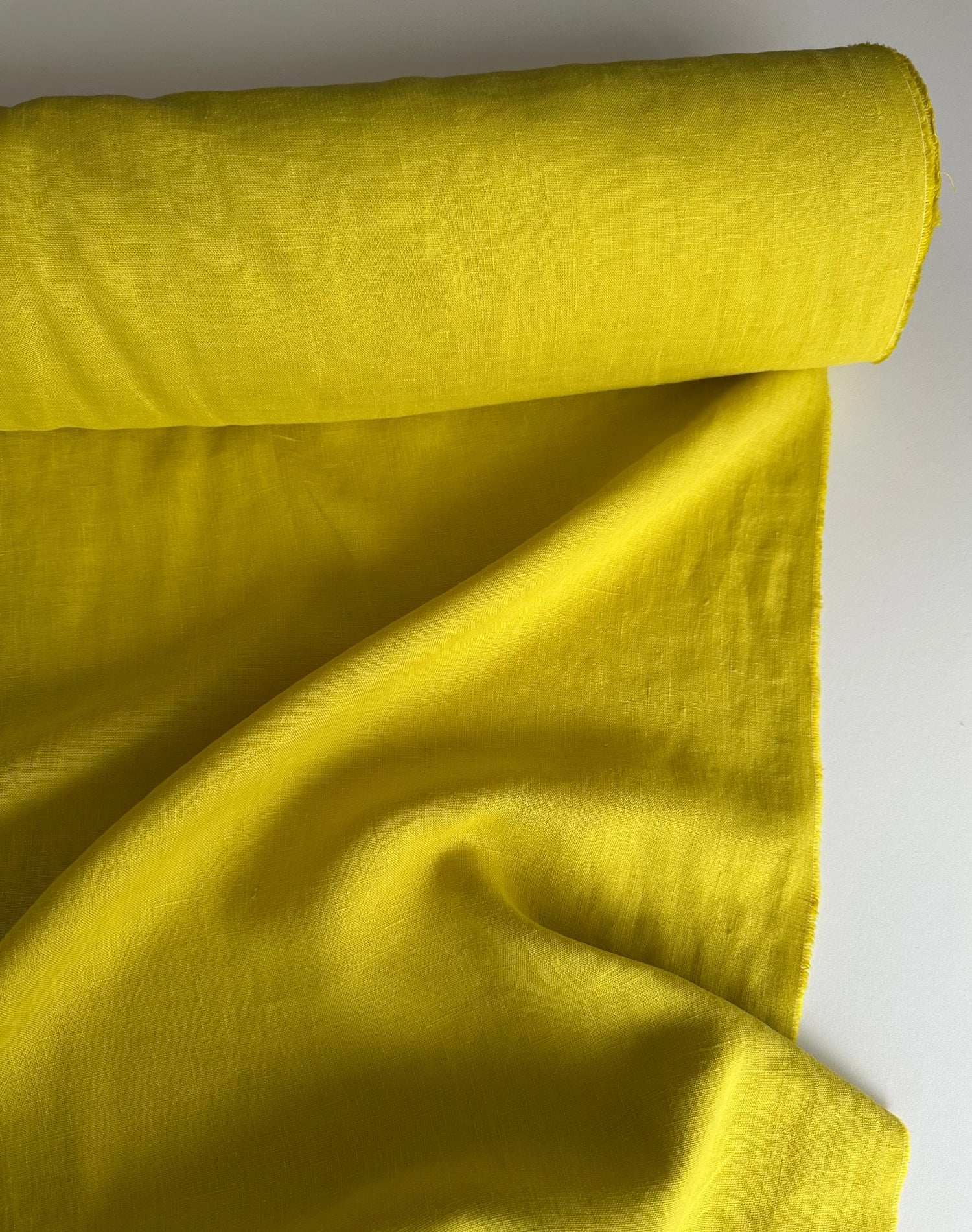 Chartreuse yellow linen fabric