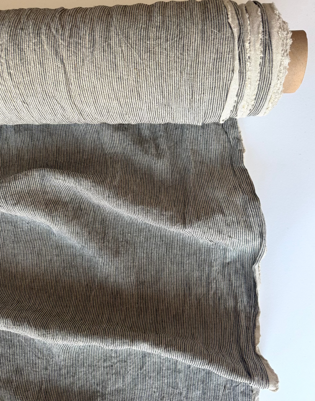 striped black linen fabric