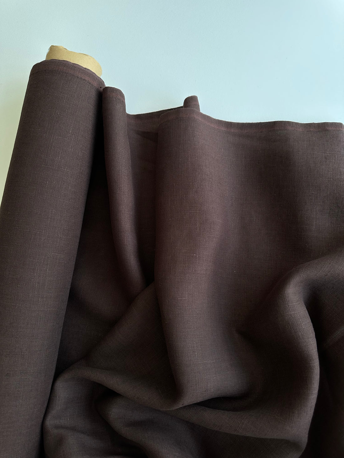 chocolate brown linen fabric