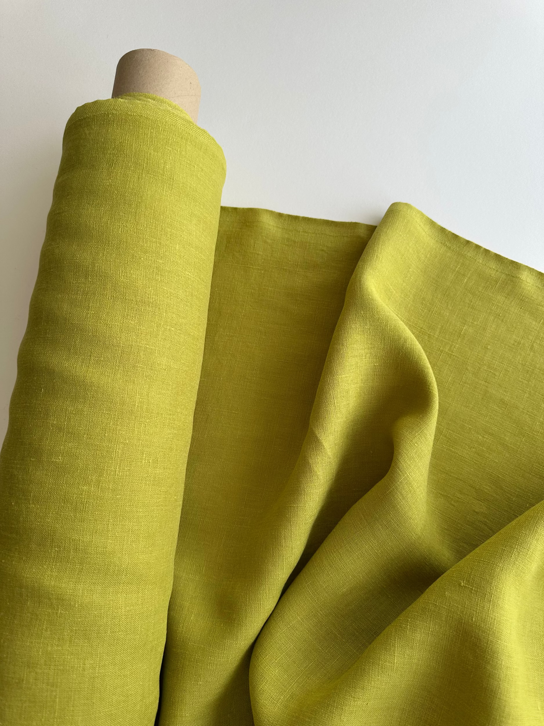 Lime green linen fabric