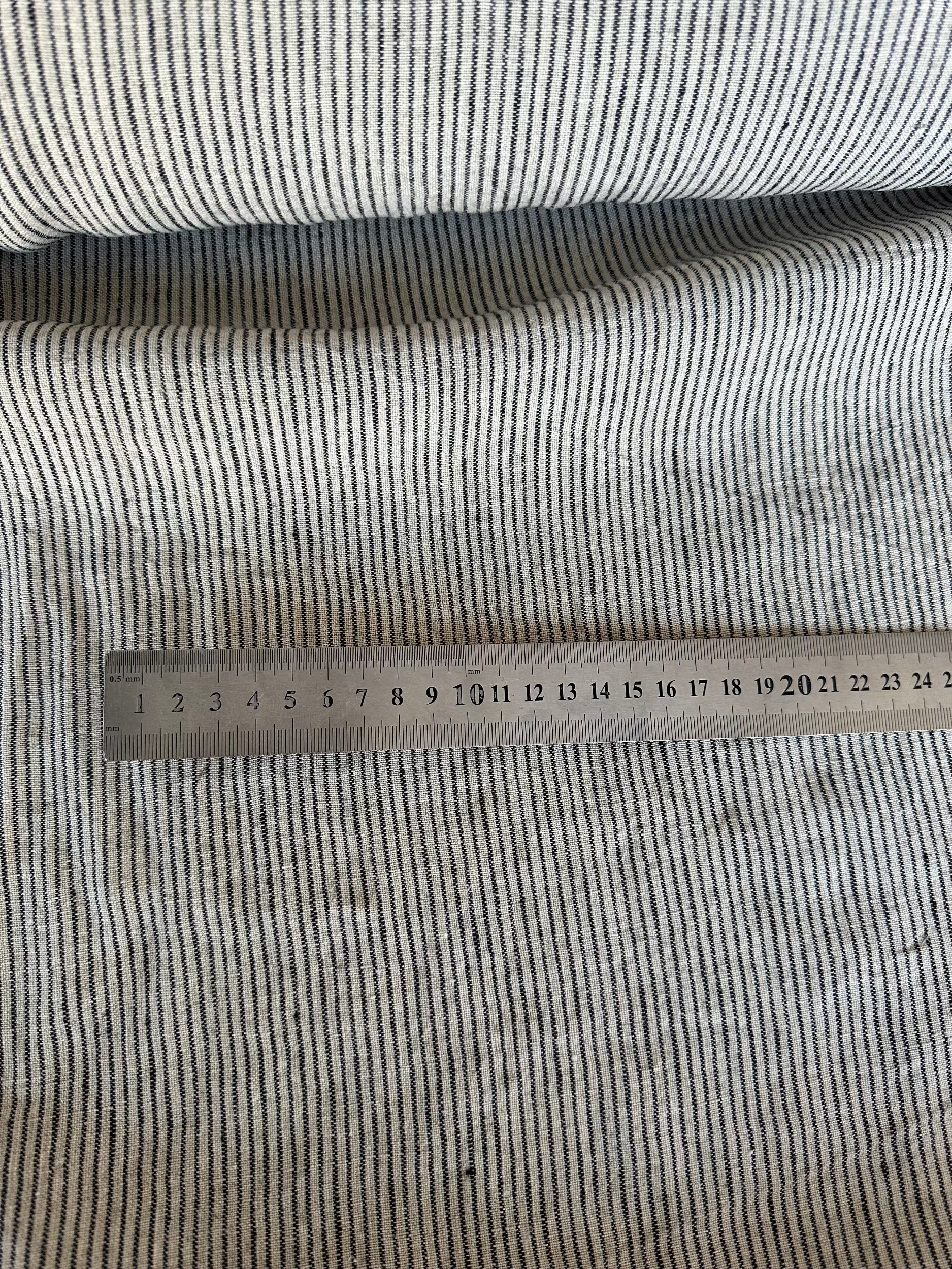 natural pinstripe linen fabric