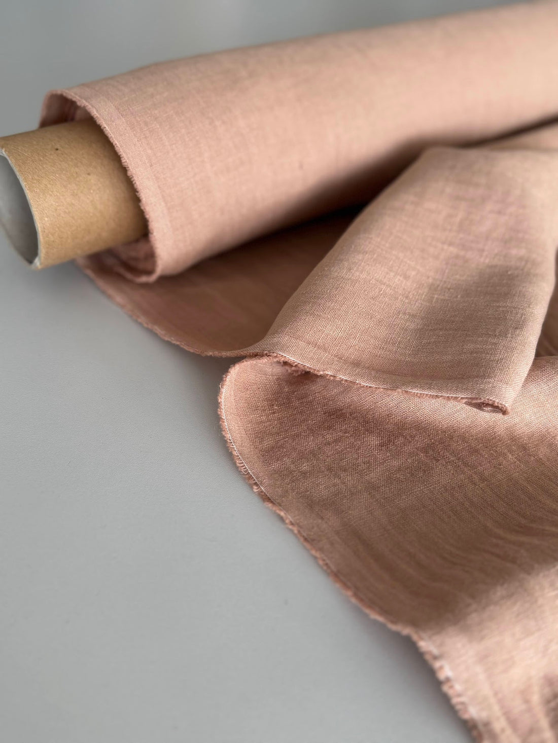 145 cm/57" width Peach color linen fabric