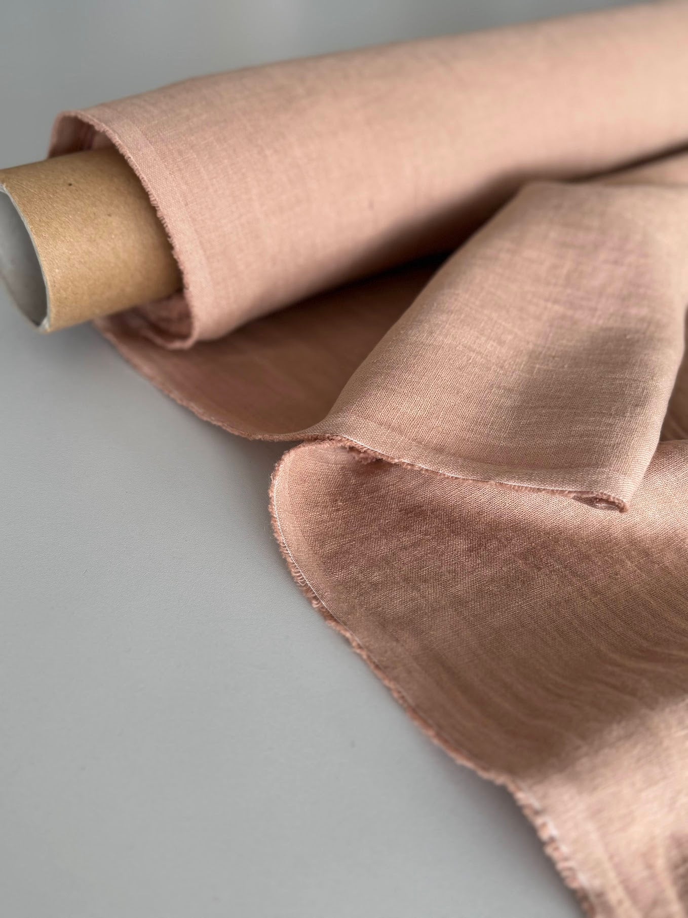 145 cm/57" width Peach color linen fabric