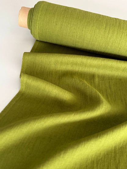 moss green linen fabric