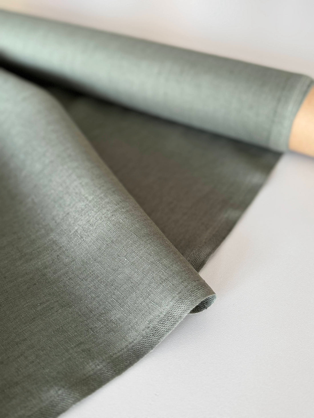 Safari green linen fabric