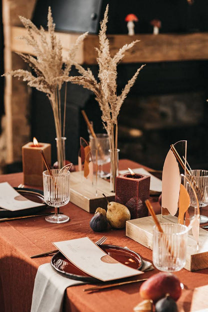 rusty linen tablecloth