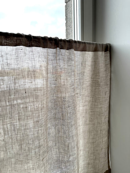 sheer linen cafe curtain