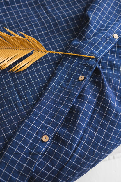 navy blue linen bedding