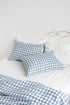 Gingham linen bedding set