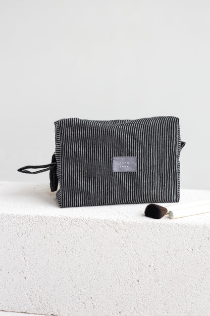 linen makeup bag