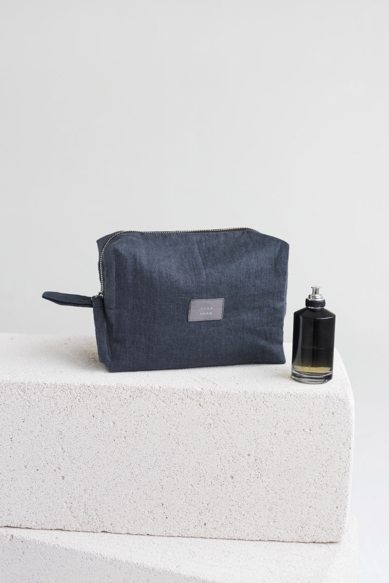linen makeup bag