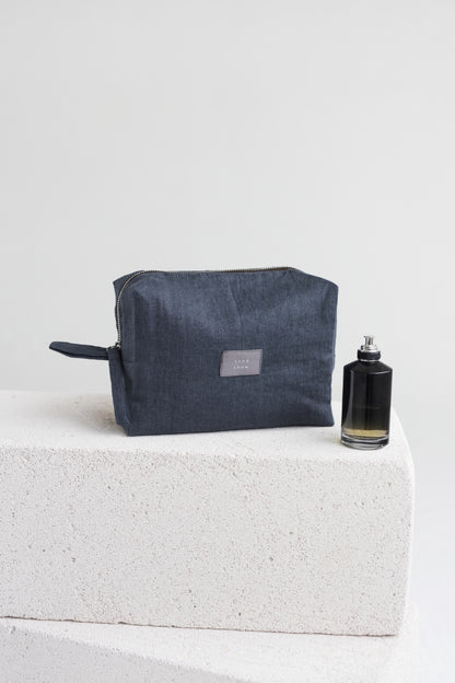linen makeup bag