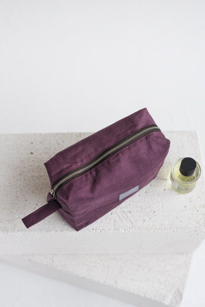 linen makeup bag