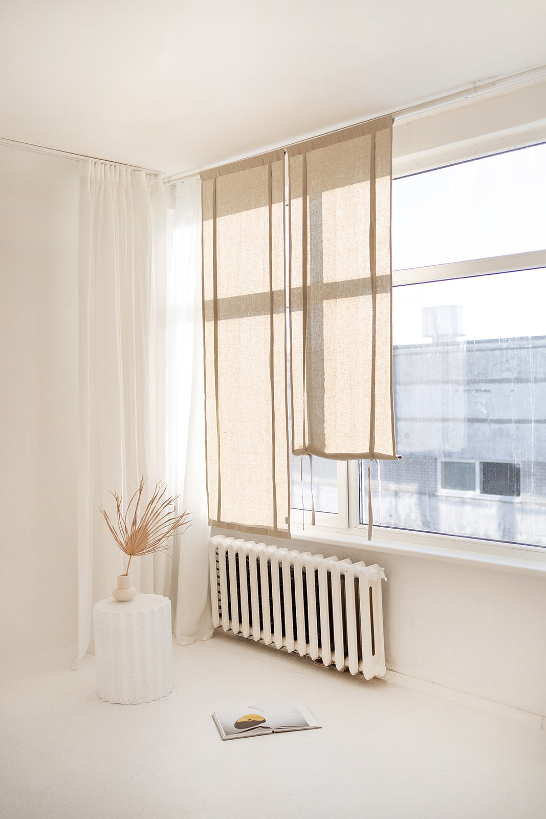 linen roll up curtain