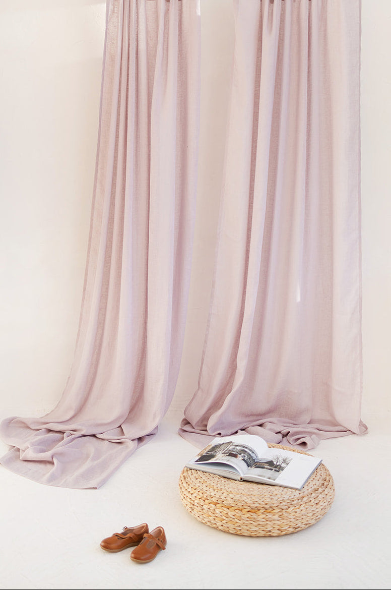 lilac lightweight linen curtain