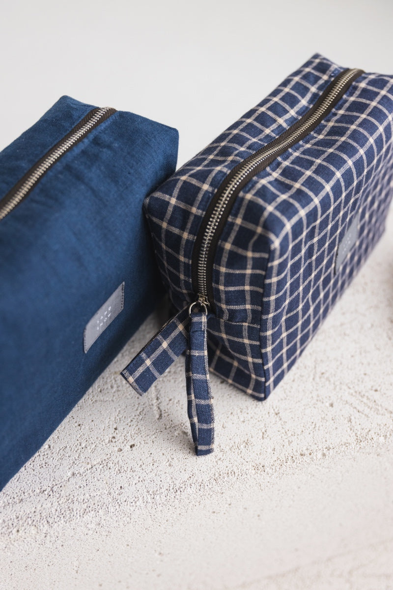 linen makeup bag
