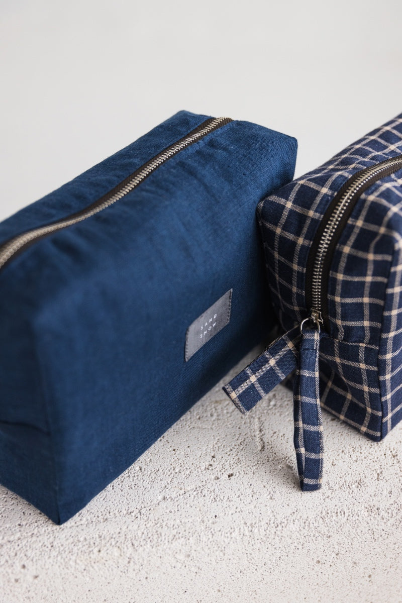 linen makeup bag