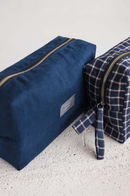 linen makeup bag
