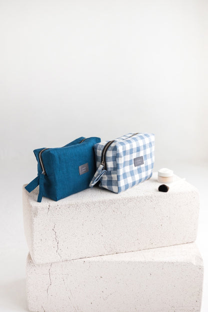 linen makeup bag