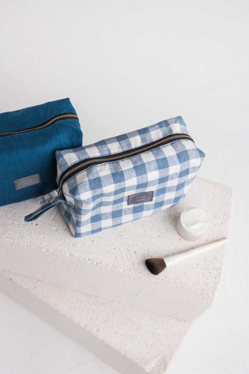 linen makeup bag