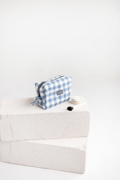 linen makeup bag