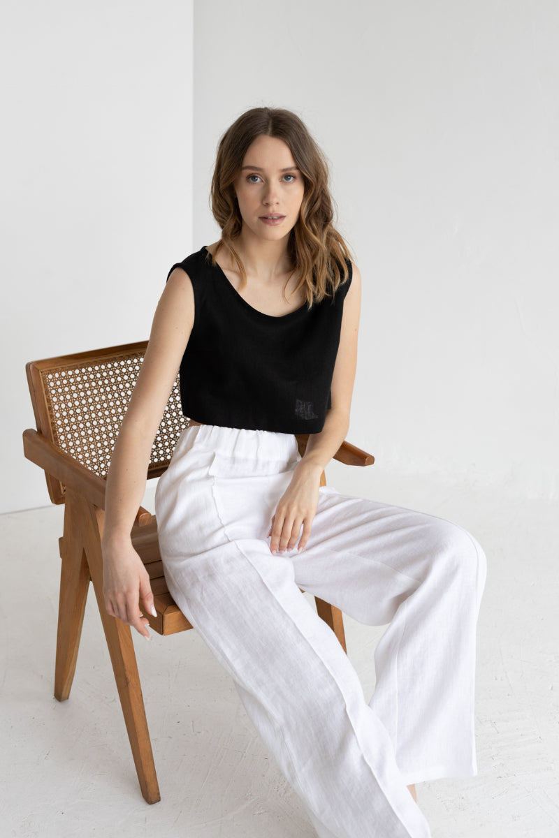 linen crop top