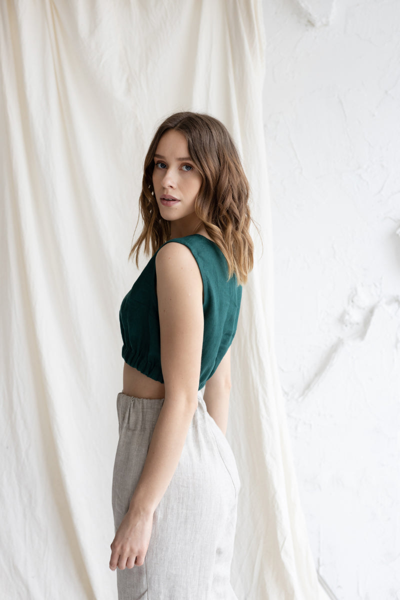 linen crop top