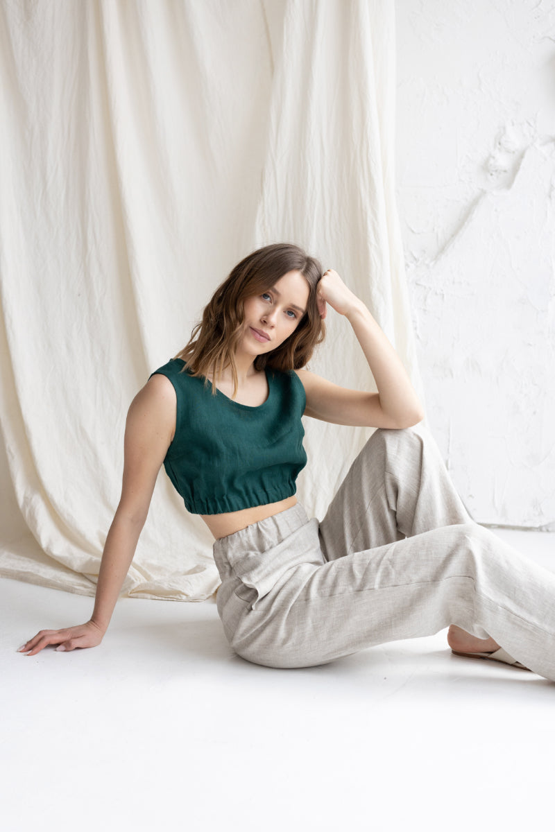 linen crop top