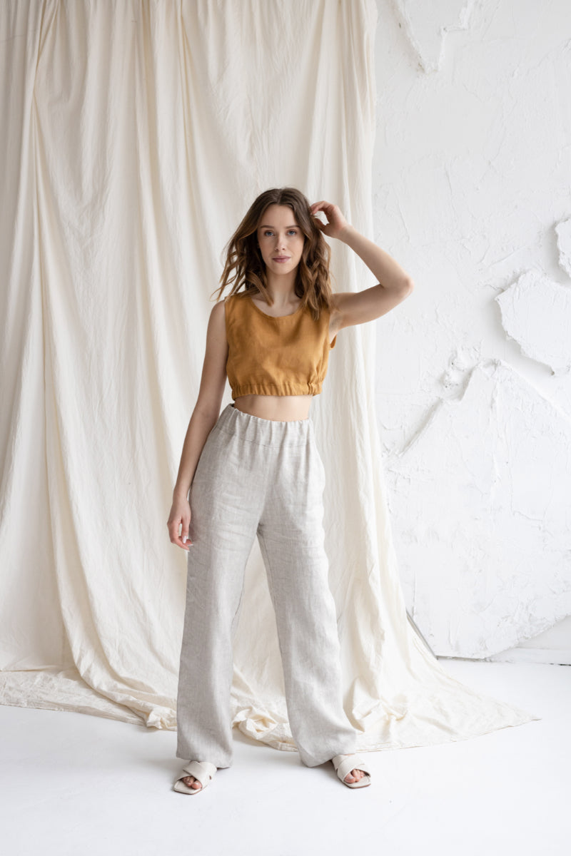 linen crop top