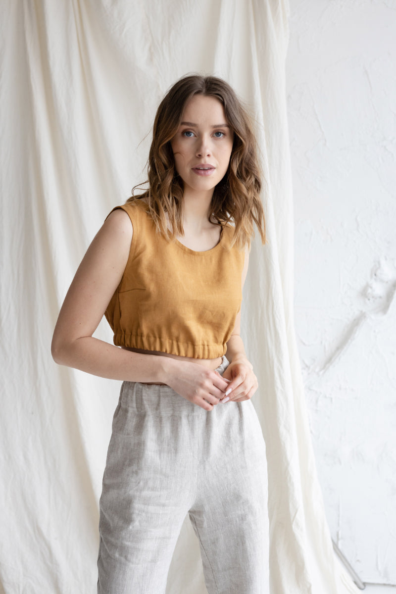 linen crop top