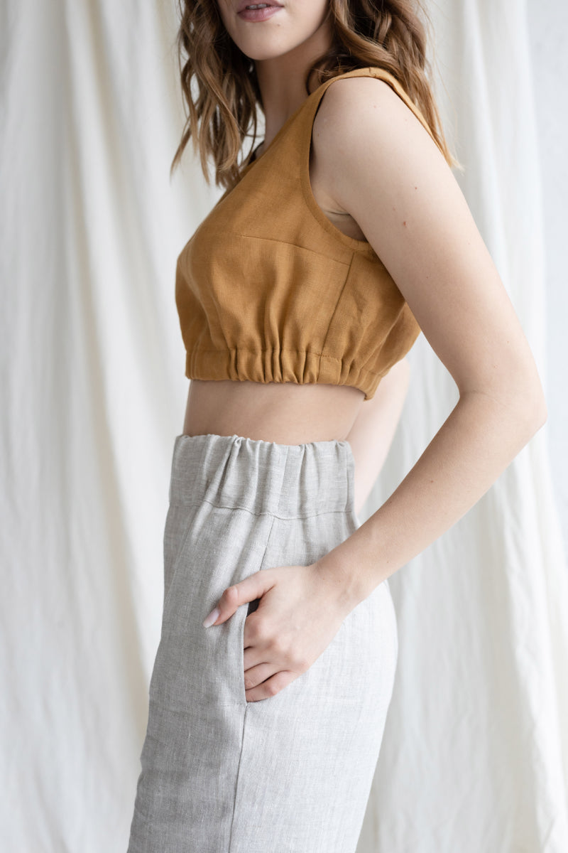 linen crop top