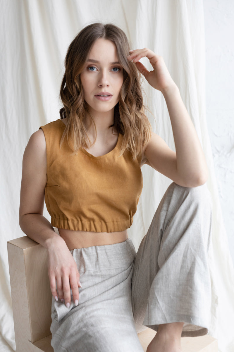 linen crop top